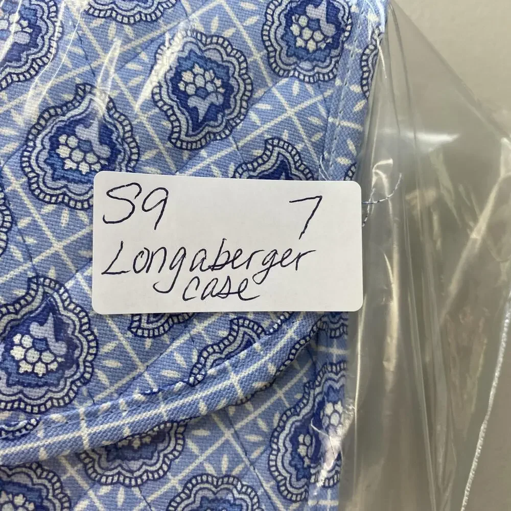 Longaberger‎ Laptop Case Portfolio Provincial Blue Paisley Quilted Fabric 73873